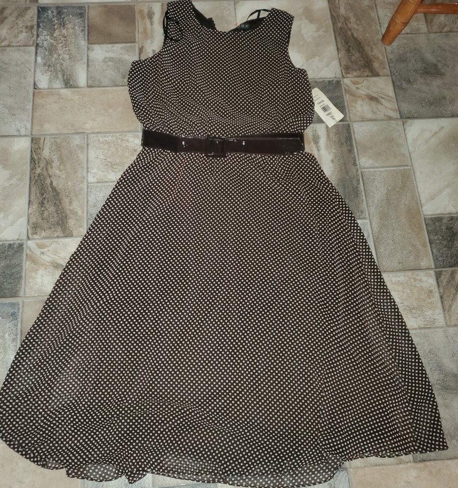 MSK Polka Dot Dress with belt